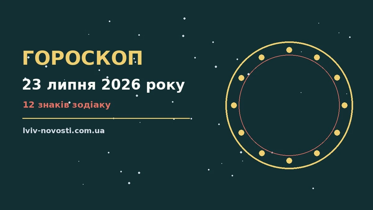 Зоряне небо над міською вежею у сутінках як символ гороскопу на 23 липня 2026 року
