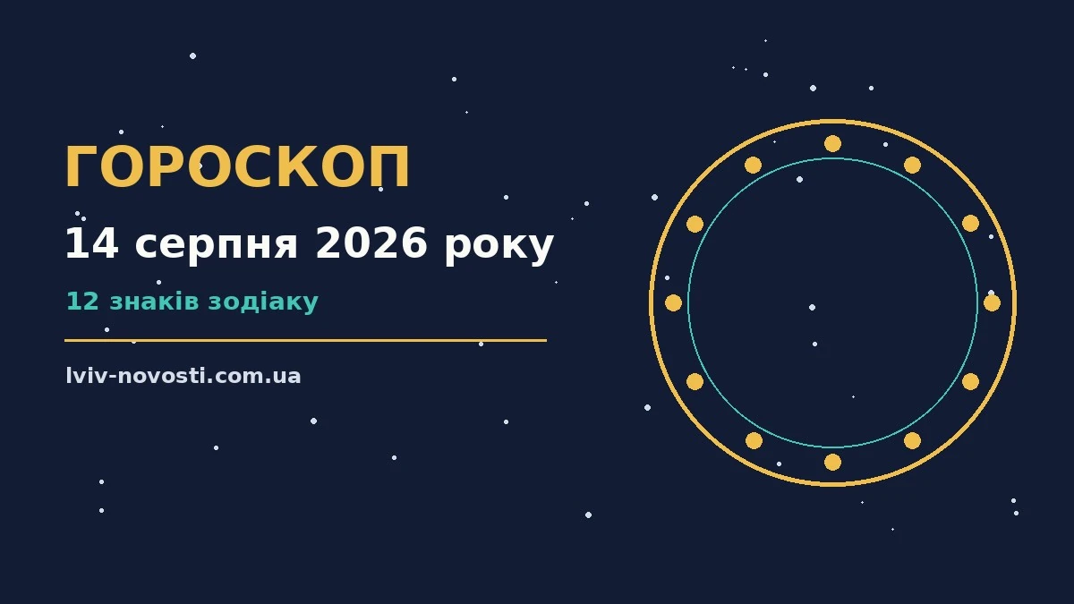 Зоряне небо у вечірніх відтінках, символ щоденного гороскопу на 14 серпня 2026 року