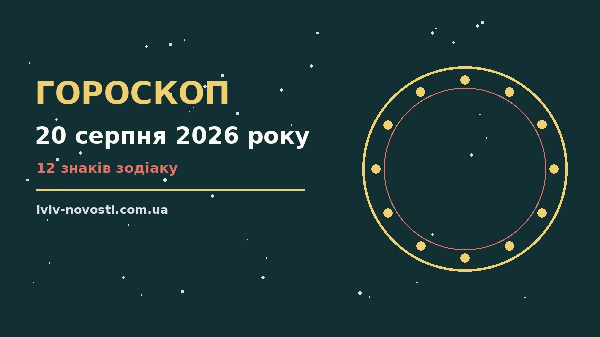 Зоряне небо над містом як символ щоденного гороскопу на 20 серпня 2026 року